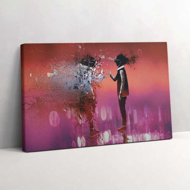 Cyberspace - A State Of Mind Canvas, Wall Art Picture, Purple Decoration, Abstraction Canvas - image 1