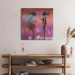 Cyberspace - A State Of Mind Canvas, Wall Art Picture, Purple Decoration, Abstraction Canvas - thumbnail 3