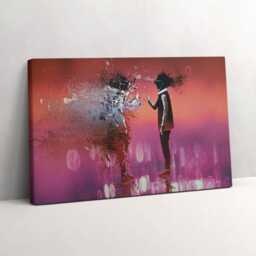 Cyberspace - A State Of Mind Canvas, Wall Art Picture, Purple Decoration, Abstraction Canvas - thumbnail 1