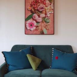 Wool Cushion, Teal - thumbnail 4