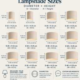 Beige Botanical Lampshade, Scandinavian Fabric, Handmade For Ceiling Or Lamp Base, 25-45cm Diameters - thumbnail 3