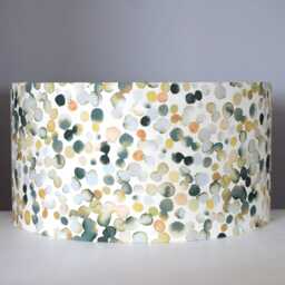 Beige Botanical Lampshade, Scandinavian Fabric, Handmade For Ceiling Or Lamp Base, 25-45cm Diameters - thumbnail 4