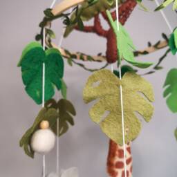 Safari Nursery Mobile, Realist Safari Decor, Jungle Crib Baby Shower Gift, Lion, Elephant, Giraffe, Zebra Mobile - thumbnail 3