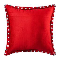 "Designer Border Red Throw Pillow Cover 24""x24""/26""x26" - thumbnail 1