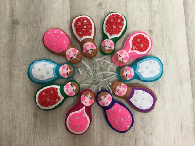 Felt Christmas Tree Decoration, Babouska Doll, Traditional - image 1