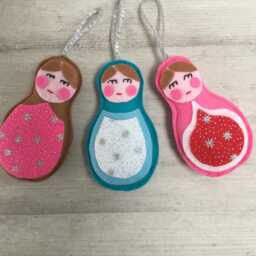Felt Christmas Tree Decoration, Babouska Doll, Traditional - thumbnail 3