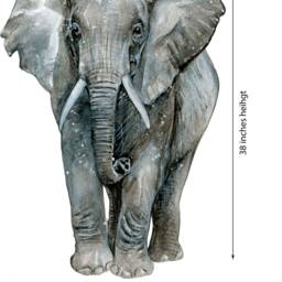 Kids Safari Wall Decals Watercolor Elephant & Jungle Animals - Removable - Children Room Decor - thumbnail 2