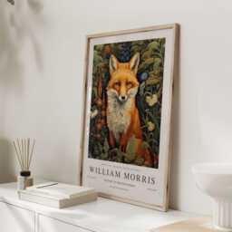 William Morris Print, Art, Exhibition Poster, Woodland Nursery Decor, Fox Gifts, Prints, Wall Art - thumbnail 3