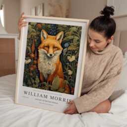 William Morris Print, Art, Exhibition Poster, Woodland Nursery Decor, Fox Gifts, Prints, Wall Art - thumbnail 2