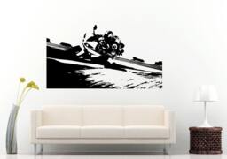 Sport Bike Motorcycle Crotch Rocket Speed Biker Race Track Road Wall Decal Vinyl Sticker Mural Room Decor L1212 - thumbnail 1