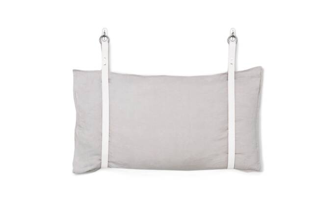 Leather Bench Cushion Strap Headboard Bed Pillow Bracket, Single Only - White - image 1