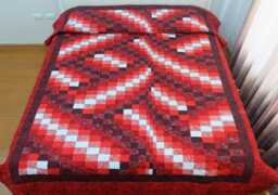 Bargello Quilt Made To Order, Amish Queen, King, Ombre Bedspread, Handmade Cotton Quilt, Red Bedroom Decor
