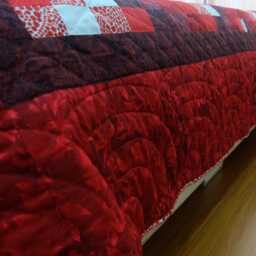 Bargello Quilt Made To Order, Amish Queen, King, Ombre Bedspread, Handmade Cotton Quilt, Red Bedroom Decor - thumbnail 4