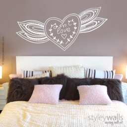 Love Wall Decal, Vinyl Lettering, Romantic Heart Decal For Home Bedroom Decor, Sticker Decor - thumbnail 3