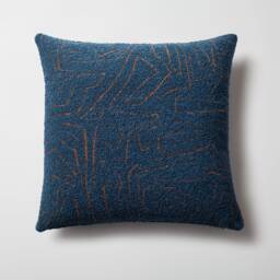 Blue Abstract Pattern Throw Pillow Cover - Textured Jacquard, 20x20 - thumbnail 1