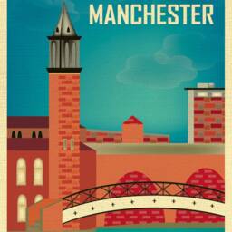 Manchester U.K. Vertical Print, Bridge, UK Wall Art, Travel, British Gift, Poster - Style E8-O-Manc - thumbnail 2