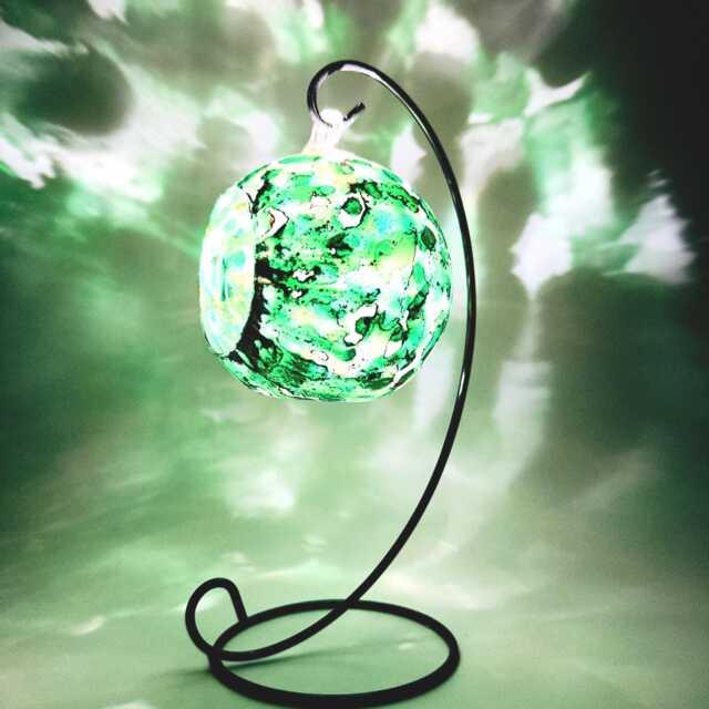 Abstract Forest Green & Gold Glass Candle Holder Unique Home Decor Gift - image 1