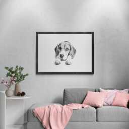 Beagle Print, Cute Dog Vintage Sketch, Farmhouse Decor, Gifts - thumbnail 2