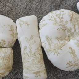 Personalised Name Banner, Toile De Jouy in Soft Gold Decor. Baby Wall Hanging. Shower Gift. Garland. Nursery - thumbnail 3
