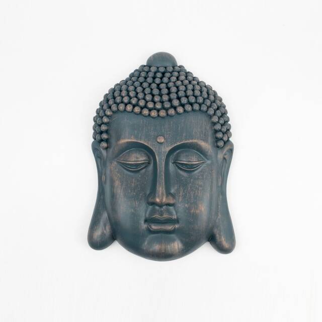 Blue Buddha Head Plaque