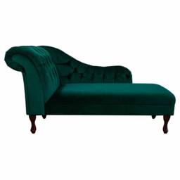 Handmade Jasper Velvet Large Chesterfield Chaise Longue Green Buttoned Indoor Lounger, British Made - thumbnail 2