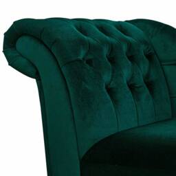 Handmade Jasper Velvet Large Chesterfield Chaise Longue Green Buttoned Indoor Lounger, British Made - thumbnail 3
