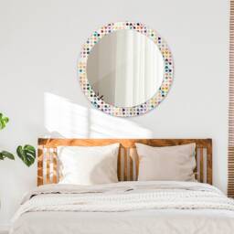 Multicolor Seamless, Rainbow, Round Mirror Frame, Wedding Gift, Decorative Wall, Bathroom - thumbnail 3