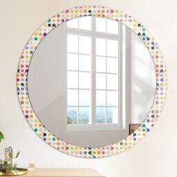 Multicolor Seamless, Rainbow, Round Mirror Frame, Wedding Gift, Decorative Wall, Bathroom - thumbnail 4
