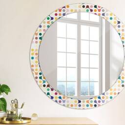 Multicolor Seamless, Rainbow, Round Mirror Frame, Wedding Gift, Decorative Wall, Bathroom - thumbnail 2