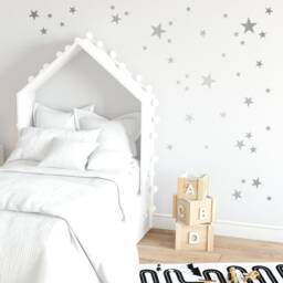 Stickers Silver Frosted Stars On The Wall, For Furniture, Decoration, Accessories Child's Room 76Nw - thumbnail 1