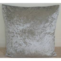 "Crushed Velvet Cushion Cover 20x20 Silver Luxury 24x24 Pillow Sham 26x26 With Zip Case Slip Pillowcase Hollywood Regency 20"" 24"" 26" - thumbnail 2