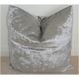 "Crushed Velvet Cushion Cover 20x20 Silver Luxury 24x24 Pillow Sham 26x26 With Zip Case Slip Pillowcase Hollywood Regency 20"" 24"" 26"