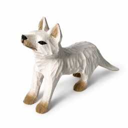 Whimsical White Arctic Fox Hand Carved Wood Figurine Woodland Animal Nursery Decor Rustic Desk Accessory Unique Gift For Nature Lover - thumbnail 2