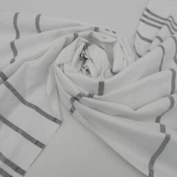 "Black Striped Towel, White Towel, 40""x70" - thumbnail 4
