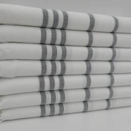 "Black Striped Towel, White Towel, 40""x70" - thumbnail 3