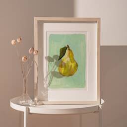 A3-A4-A5 -Pear Fruit Art Print -Colourful Food - Illustration -Bedroom Wall Unframed -Kitchen -Food Illustration - thumbnail 2