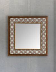 stone Decorative Mirror, Tile Ceramic Wall Handmade Mirror Decor, Christmas Gift - thumbnail 1