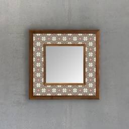 stone Decorative Mirror, Tile Ceramic Wall Handmade Mirror Decor, Christmas Gift - thumbnail 3