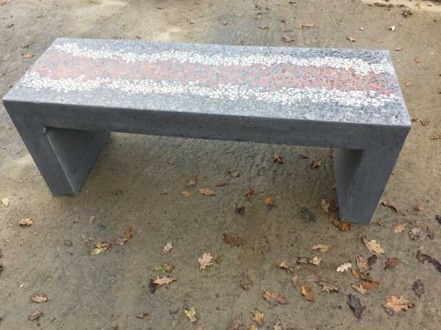 Handmade Terrazzo Concrete Bench Modern Indoor & Outdoor Seating - image 1