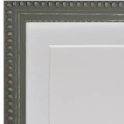 Crown Grey Photo Frame With White Mount, Wooden Bobbin Distressed - thumbnail 2