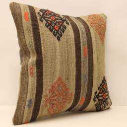 Throw Pillow Covers Any Size Home Decor Decorative Cover Designer Sofa 18x18 Coral Kilim Lumbar Pillow 4Kbf-345 - thumbnail 2