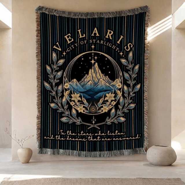 Velaris Woven Blanket, Acotar Throw, You Do Not Yield Throw Sarah J Maas Booktok Feyre Rhysand Decor, Bookish Gift - image 1
