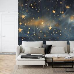 Night Sky Stars & Moon Wallpaper Mural Peel & Stick Wall Decal - thumbnail 3