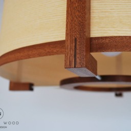 Floor Lamp From Wood. Sapele & Ash - thumbnail 3