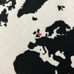 Personalised Cushion Cover, Long Distance Relationship Gift For Family, Best Friend, Girlfriend, Boyfriend At Christmas, World Map Design - thumbnail 3