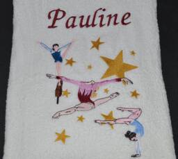 Gymnastics, Gymnastics, Sports Towel Embroidered With Motif & Name - thumbnail 1