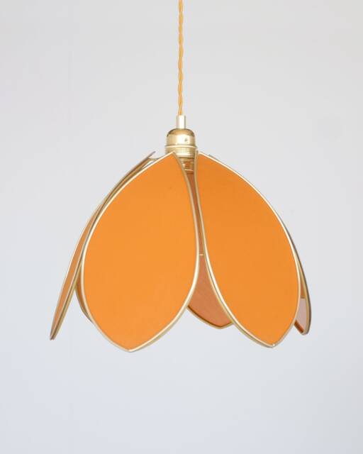 Simple Flower Pendant Light - Caramel & Gold - image 1