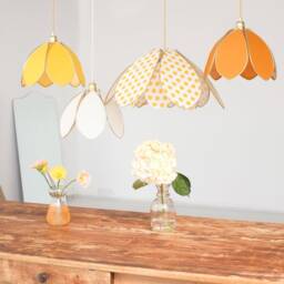 Simple Flower Pendant Light - Caramel & Gold - thumbnail 2