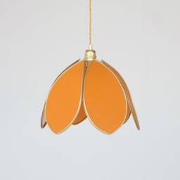 Simple Flower Pendant Light - Caramel & Gold - thumbnail 3