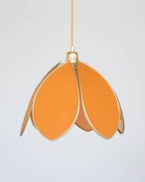 Simple Flower Pendant Light - Caramel & Gold